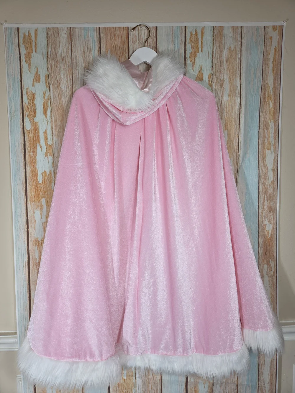 Pink Faux Fur Trim Cape Shawl Wrap Princess Costume Holiday Party Size 5